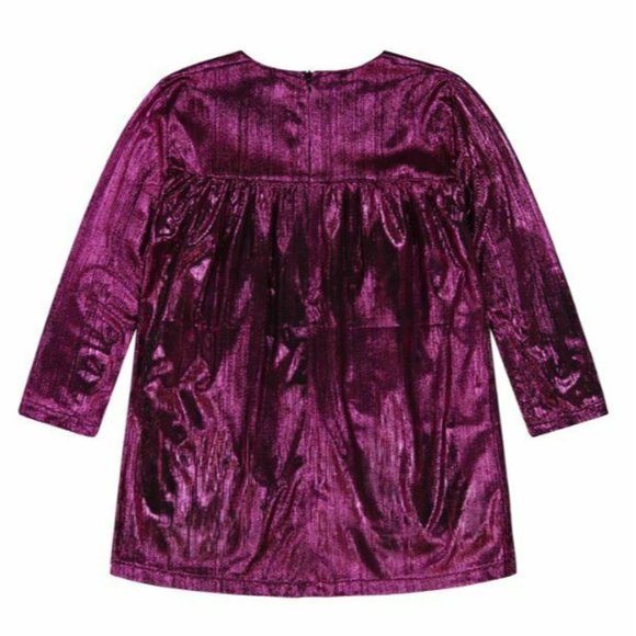 Andy & Evan Girls Fuchsia Metallic Ruffle Pleated A-Line Dress 2T MSRP $58 - Picture 2 of 5